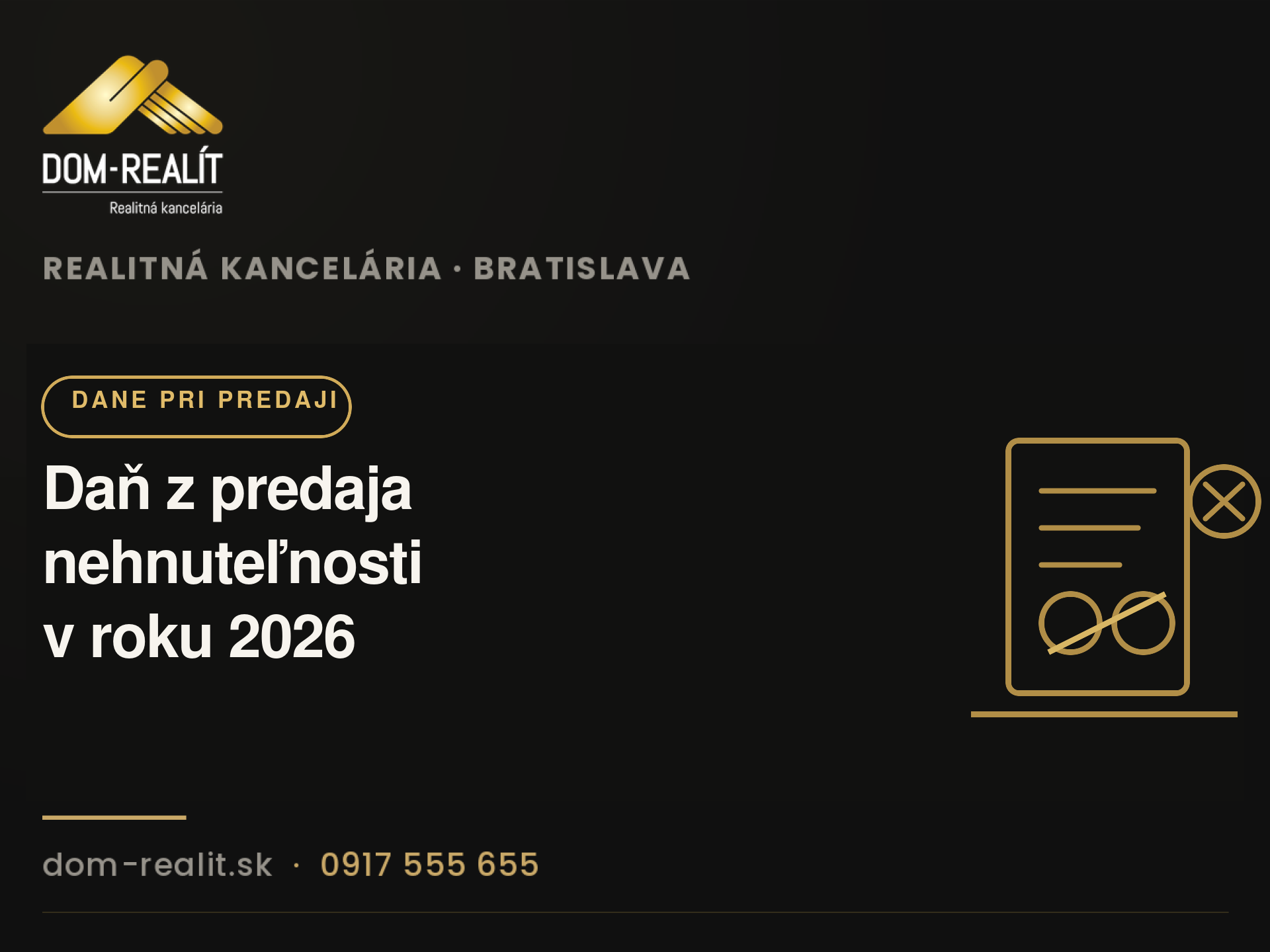 Daň z predaja nehnuteľnosti v roku 2026