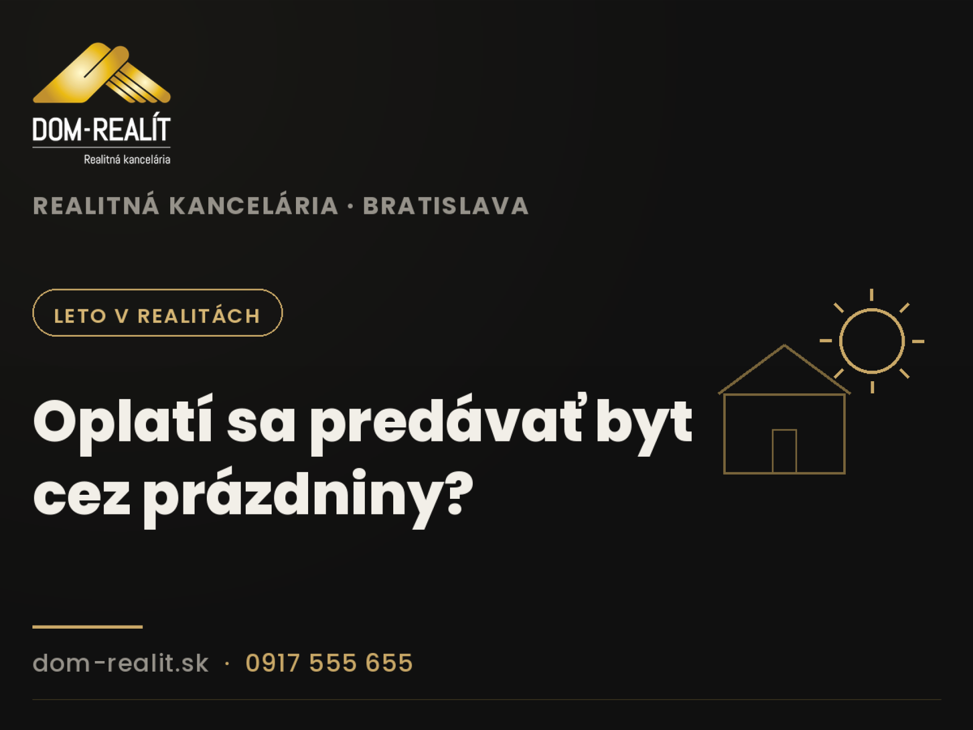 Leto v realitách: oplatí sa predávať byt cez prázdniny?