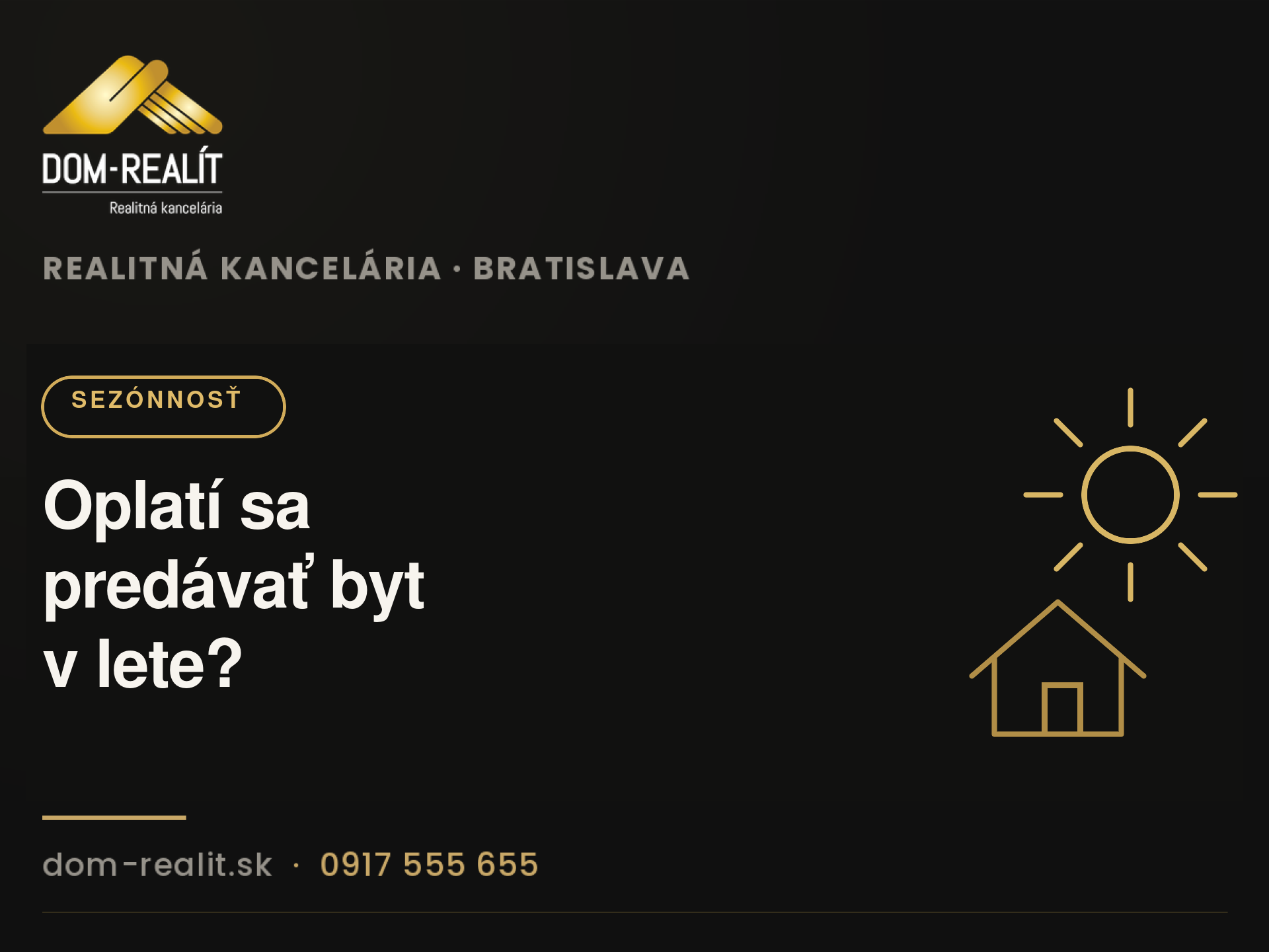 Sezónnosť predaja nehnuteľností: kedy predávať byt